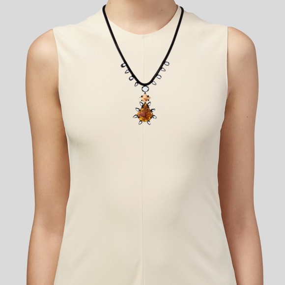 DANNIJO Black and Amber Statement Necklace - Picture 5 of 6